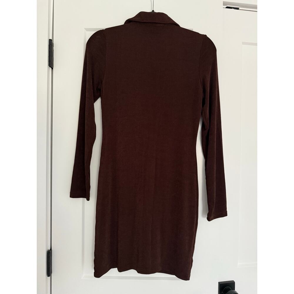 $60 New peppermayo Ring My Bell Mini Dress - Brown - size 4 - Picture 6 of 9